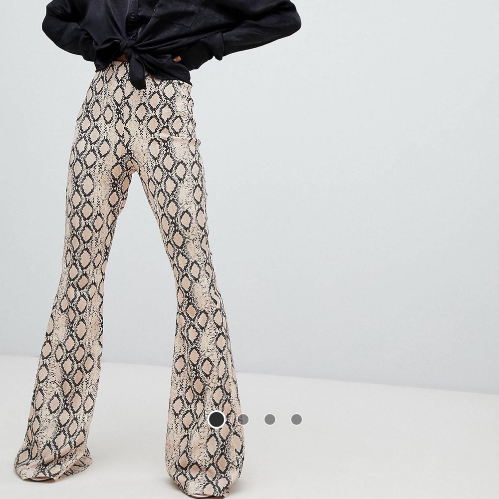 Missguided Flare Snake Print Flare Pants